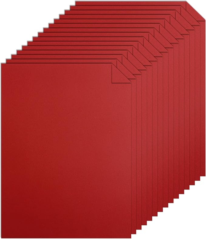 Silunkia 28 Sheets Christmas Red Cardstock 8.5 x 11 Craft Paper, 250gsm/92lb Thick Dark Red Card Stock Printer Paper for DIY Card Making, Thank You Cards, Wedding, Invitations, Birthday