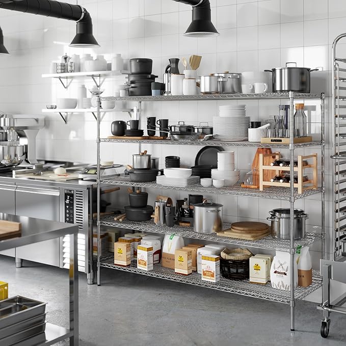 Regal Altair 24" Deep x 72" Wide x 64" Height Wire Shelving Kit | 5-Tier | NSF Commercial Storage Rack Unit