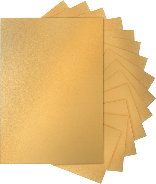 Silunkia 120 Sheets Gold Shimmer Cardstock 8.5 x 11 Metallic Paper, 250gsm/92lb Thick Paper Card Stock for Birthday Decorations, DIY Cards Making, Greeting Cards, Wedding Invitations, School Crafting