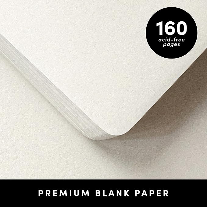 PAPERAGE Blank Journal Notebook, (Blush), 160 Pages, Medium 5.6 in x 8 in - 100 GSM Thick Paper – Hardcover Journaling Notebook for Work, School, Note Taking or Sketching