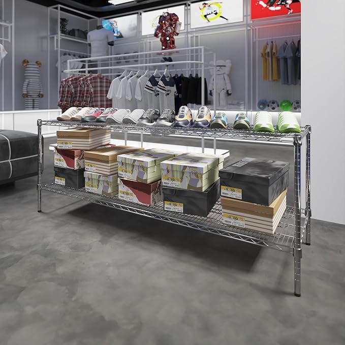 Regal Altair 21" Deep x 72" Wide x 27" Height Wire Shelving Kit | 2-Tier | NSF Commercial Storage Rack Unit