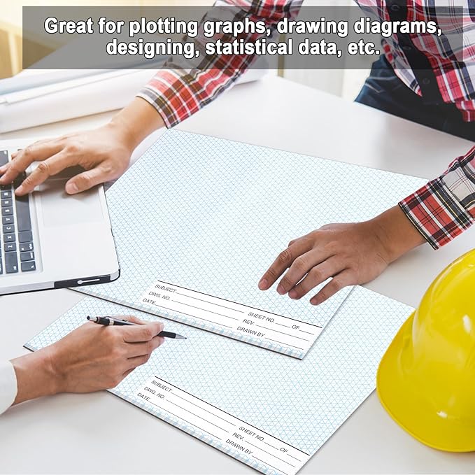 2 Pack 100 Sheets 8.5" x 11" Isometric Graph Paper Pad Landscape for 3D Designs Architecture Landscaping Engineering Drafting (Landscape)