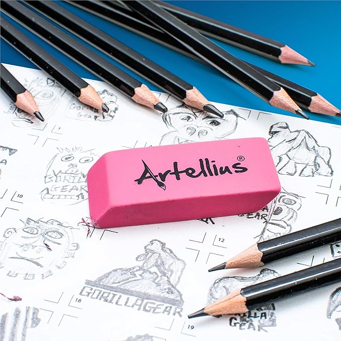 Artellius Teacher Supplies Erasers - Pink, Large 150-Count - Pencil Erasers for Kids & Classroom Use