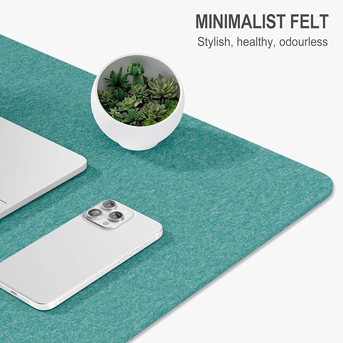 Auhoahsil Felt Desk Mat, Minimalist Large Mouse Pad XXL 35.5 x 15.7 in, Desk Matt for Desktop, Keyboard, Laptop, Computer, Office, Work from Home, Gaming, Dark Green