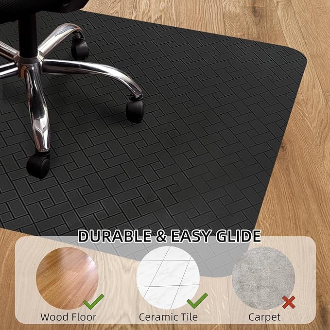 Office Chair Mat for Hard Floor, 63"x51" Large Computer Chair Mat, Multi-Purpose Desk Floor Protector for Work, Home, Gaming