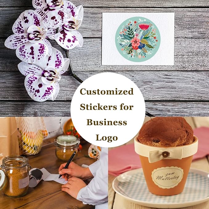 100-500 Pcs Custom Stickers Personalized Labels with Any Design Image Logo Text for Business Logo Thank You Labels,1/2/3/4 inch Customized Stickers(Round)