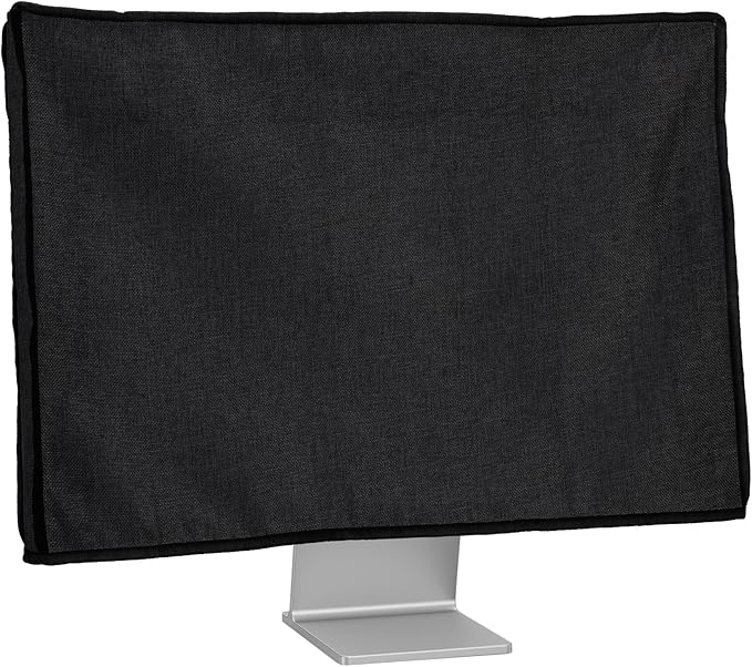 kwmobile Dust Cover for 20-22" Monitor - Linen Monitor Display Protector - Protect Your Computer Screen - Black