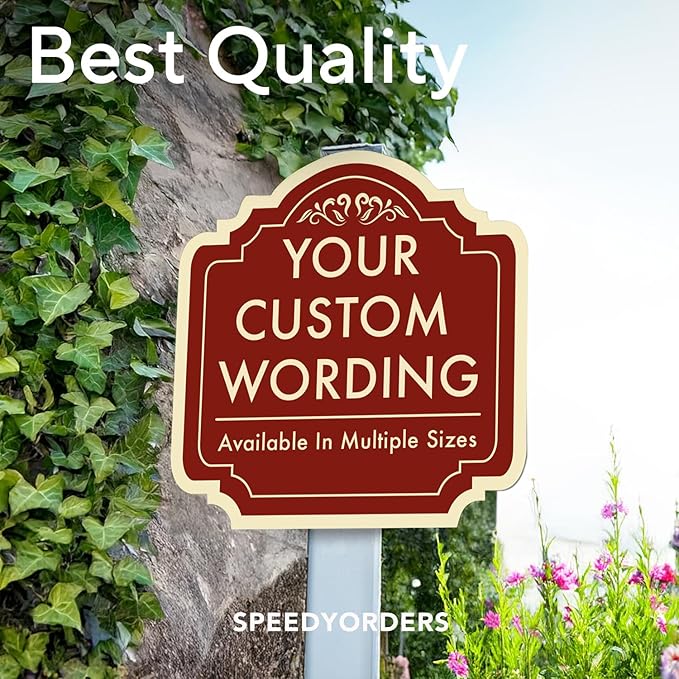 SPEEDYORDERS Custom Red Aluminum Sign, 24x24 Inches, Vintage Style, Weatherproof, Easy Installation, Made in USA