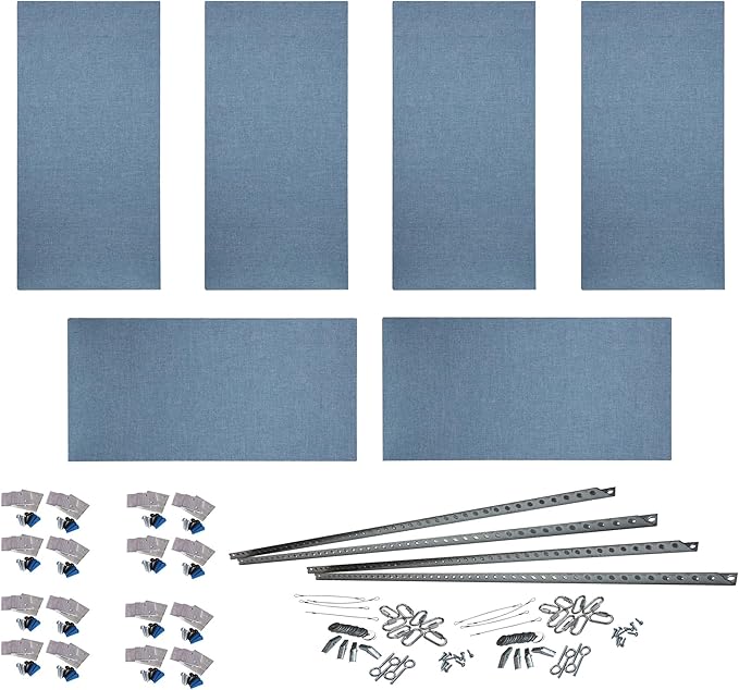 ATS Acoustics Home Office Residential Acoustic Treatment Room Kit Sound Absorbing Acoustic Panel 6 Pack for 50-100 Sq Ft (Light Blue)