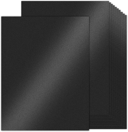 100 Sheets Black Shimmer Cardstock 8.5 x 11 Metallic Paper, Goefun 80lb Halloween Card Stock Letter Size Sheets for Invitations, Scrapbooking, Crafts, Graduations