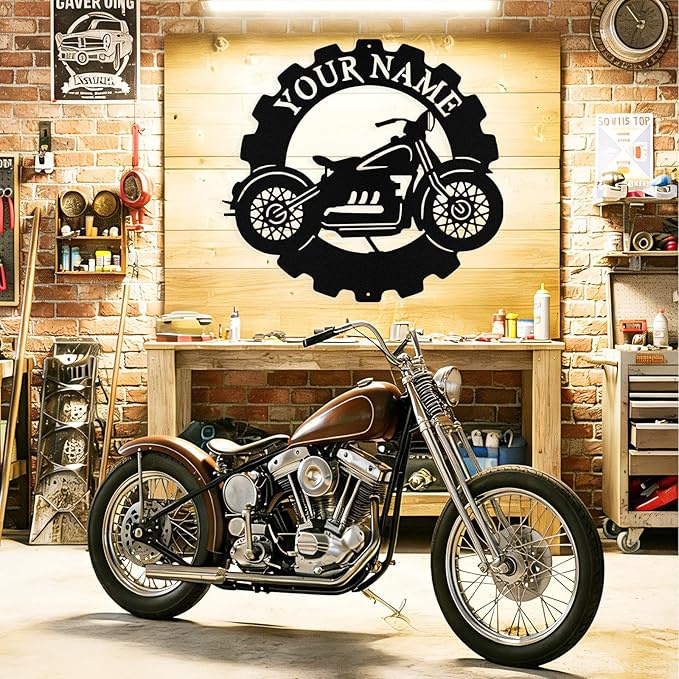 Custom Dirt Bike Metal Signs Personalized Motorcycle Name Sign Custom Garage Decor Motorbikes Wall Art Decor Motorcycle Sign Men Room Decorate Gifts for Men Husband Rider