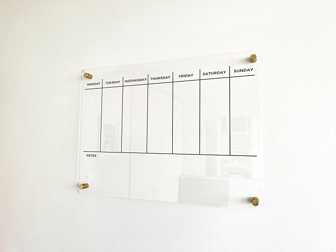 WEEKLY PLANNER Acrylic Wall Personalized Calendar 2026 Personalized Dry Erase Board Wall Calendar Weekly Calendar Housewarming Gift