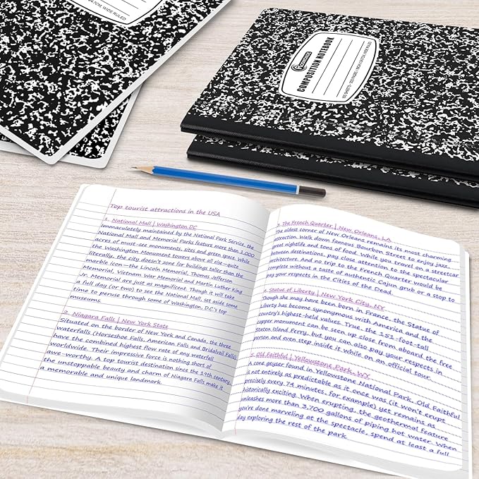 Rosmonde 5000 Pack (Pallet) Composition Notebooks Bulk, Wide Ruled, Jumbo Pallet of Composition Notebooks, 100 Sheets (200 Pages), 9-3/4 x 7-1/2, Bulk Supplies for School & Office, 4-7 Days Transit