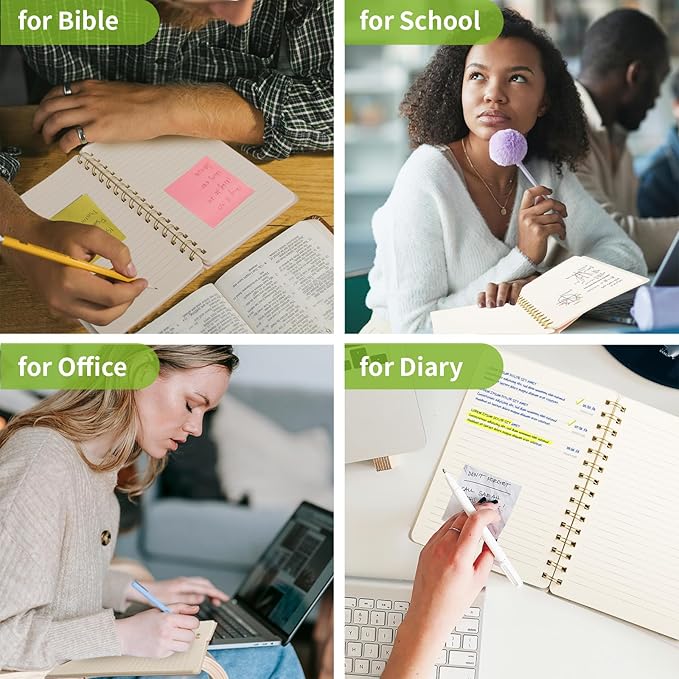 Spiral Notebook-5.75" x 8.125" College Ruled Journal with Inner Pockets and 160 Pages,PU Leather Cover Business Journal, Twin-Wire Binding Notebook Perfect for Office & Home School Supplies 3 pack Reefblue/Green/Brown