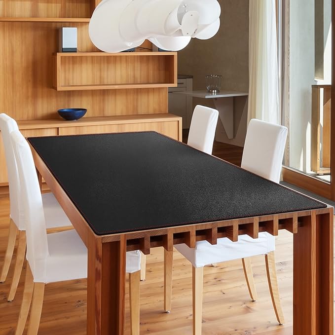 ZORESYN Conference Table Pads (70.87" x 31.5") - PU Leather Extended Large Mouse pad Office Desk Mat - Nonslip Base and Waterproof Desktop Writing Pad Mouse Mat (Black)