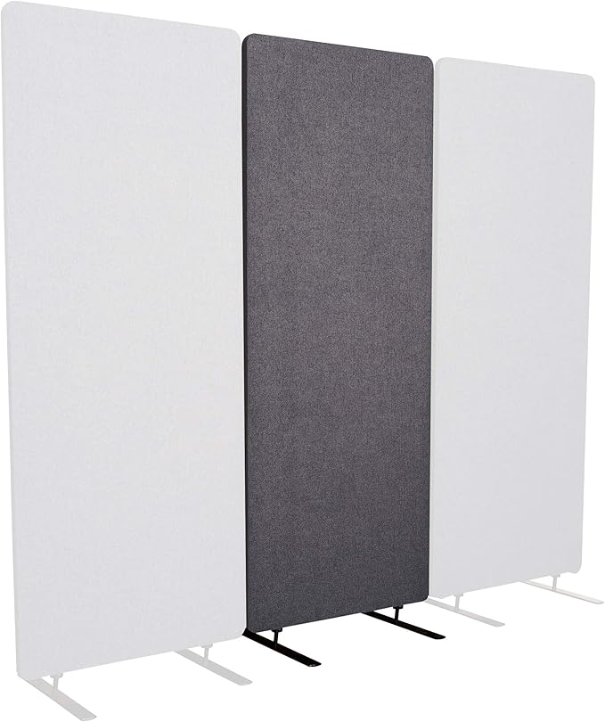 Stand Up Desk Store ReFocus Freestanding Noise Reducing Acoustic Room Wall Divider Office Partition (Ash Grey, 23.6" x 66", Zippered Extension Panel)