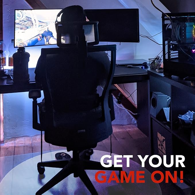 DESKU - Circle Gaming Chair Mat, Computer and Office Chair Mat for Hard Floors, Clear, 46 Inches, Made in The USA