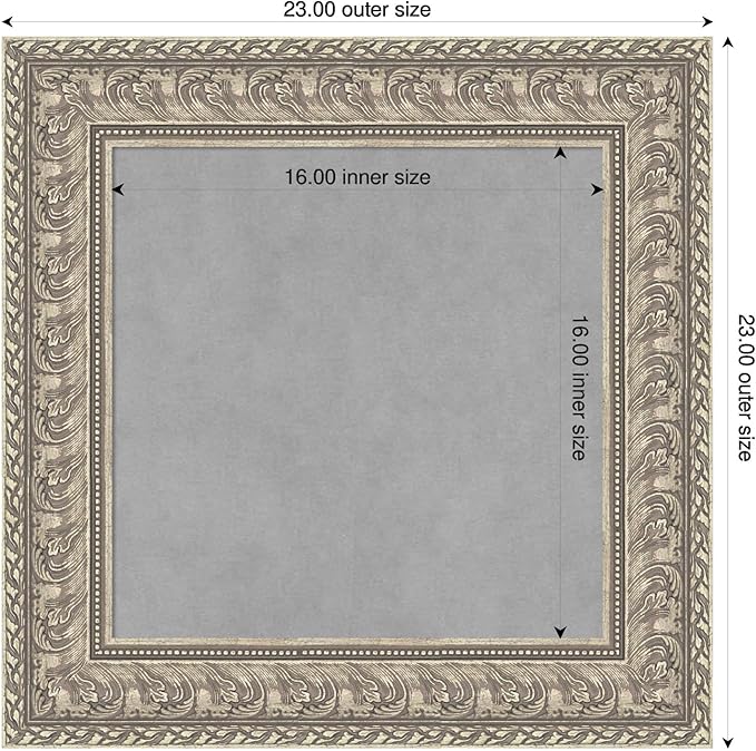 Amanti Art Silver Framed Magnetic Board 23x23 Small Vision Board for use with Magnets, 100% Metal Sheet to Display Items as Office Decor or for Home Organization in mudroom, Kitchen or Kids Room