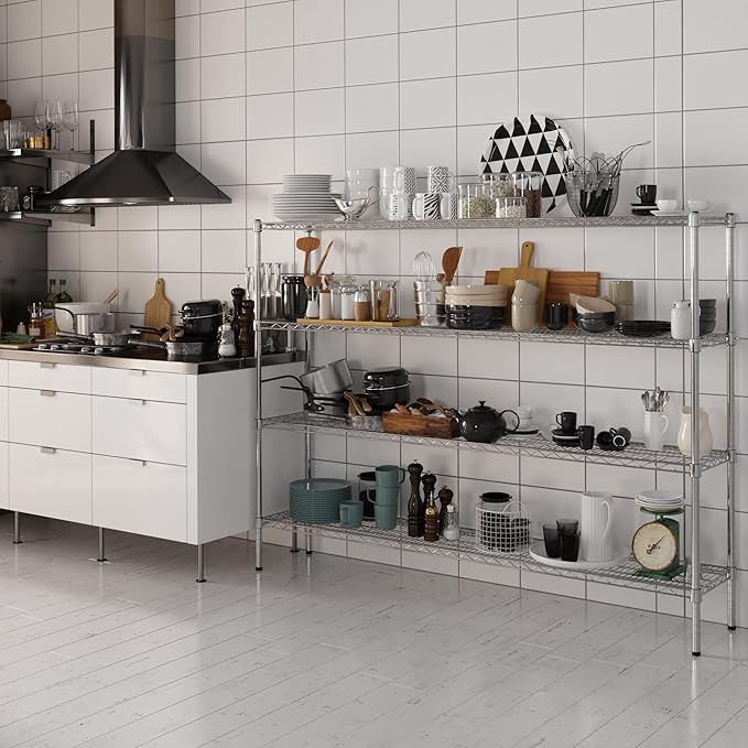 Regal Altair 14" Deep x 72" Wide x 54" Height Wire Shelving Kit | 4-Tier | NSF Commercial Storage Rack Unit