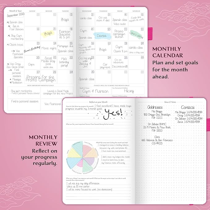 Legend Planner – Weekly & Monthly Life Planner to Hit Your Goals & Live Happier. Organizer Notebook & Productivity Journal. A5 (Hot Pink)