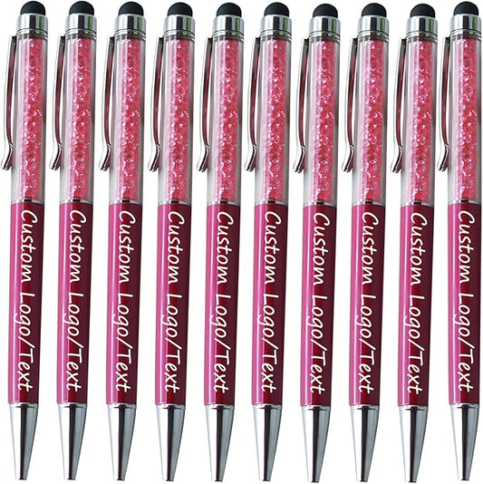 Yucold Customized Pens with Name/Logo - Touch Screen Stylus Ballpoint Pen, Perfect for Weddings, Business & Personalized Gifts (Wine red,150)
