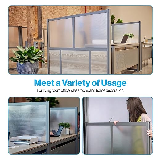 NBF Office Partitions - Cubicle Privacy Panel Wall Divider - Modern Room Separator with Quick Assembly - Indoor Laminate Free Standing Portable Room Divider Panel - 52" H x 60" W (Warm Ash)