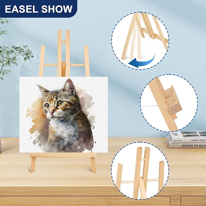 ESRICH 2pcs 17 Inch Tabletop Easels, Easel Stand for Painting,Tripod, Painting Party Easel, Kids Student Desktop Easel for Painting,Paint Easel for Canvas Paint