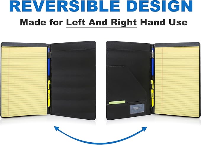 Legal Size Padfolio, 8.5 x 14 Inch Portfolio Folder for Legal Pad, Professional Padfolio for Job Interviews, Business Meetings, and Attorneys