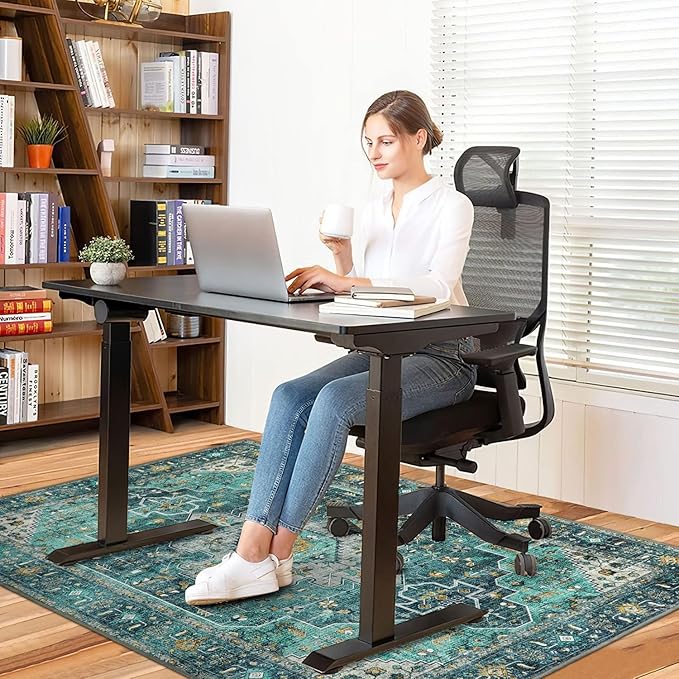 Anidaroel 48"x60" Chair Mat for Hardwood Floor/Tile Floor, Desk Chair Mats for Hard Floors, Under Desk Rug Protector for Rolling Chair, Computer Gaming Chair Mat, Low Pile Carpet Floor Mat