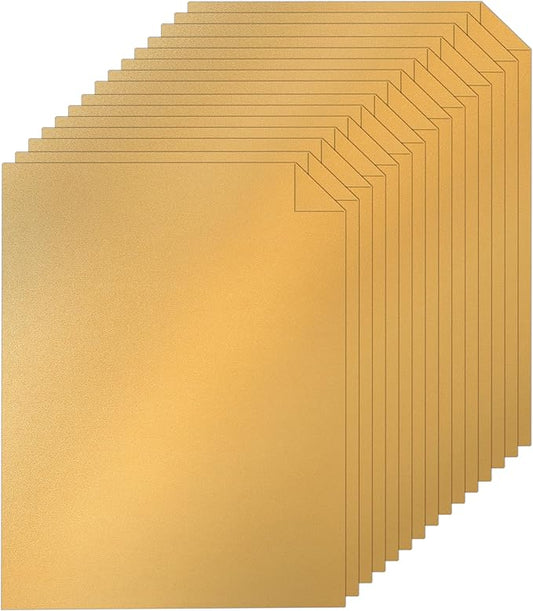 Silunkia 100 Sheets Gold Shimmer Cardstock 8.5 x 11 Metallic Paper, 75lb Pearlescent Paper Card Stock for DIY Cards Making, Certificates, Invitations, School Crafting, Anniversary Cards