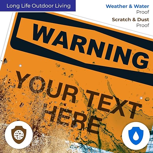 Custom Warning Sign, OSHA Sign, 18x24 Inches, Rust Free .063 Aluminum, Fade Resistant, Indoor/Outdoor Use, Made in USA