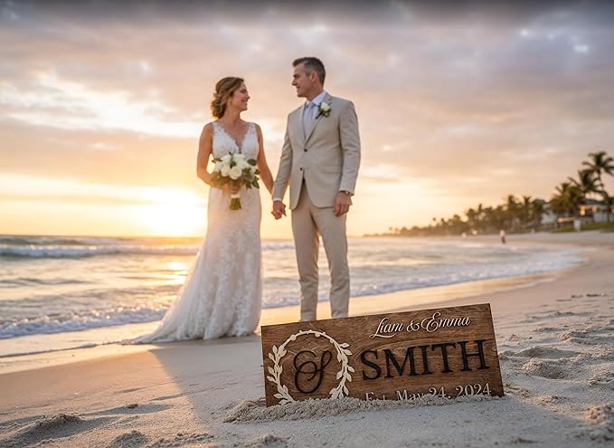 Custom Family Name Sign | Personalized Wooden Wedding Gift | Rustic Last Name Wood Plaque | Established Date Sign |Аnniversаrу (Smith Style)