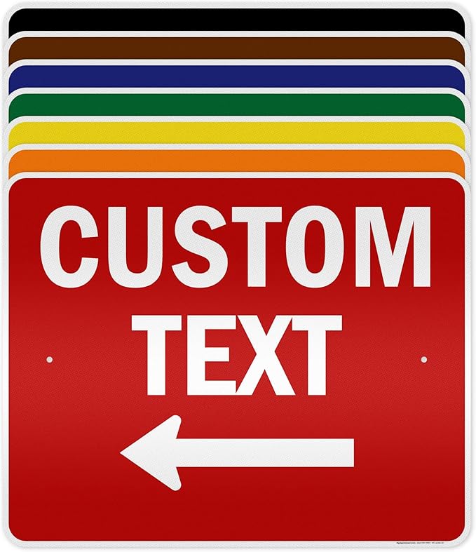 Custom Arrow,Custom Directional Sign, Left Arrow,24x30 Inches, 3M EGP Reflective, Rust Free .080 Aluminum, Fade Resistant, Made in USA by My Sign Center