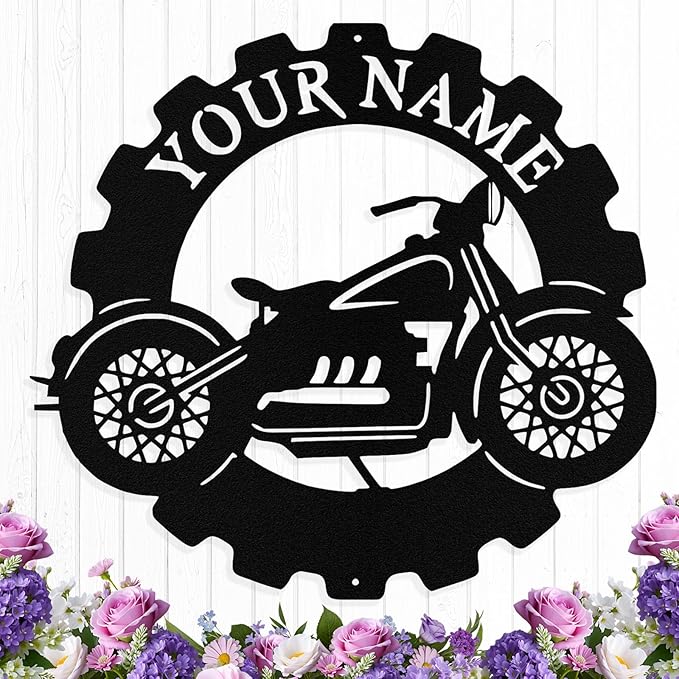 Custom Dirt Bike Metal Signs Personalized Motorcycle Name Sign Custom Garage Decor Motorbikes Wall Art Decor Motorcycle Sign Men Room Decorate Gifts for Men Husband Rider