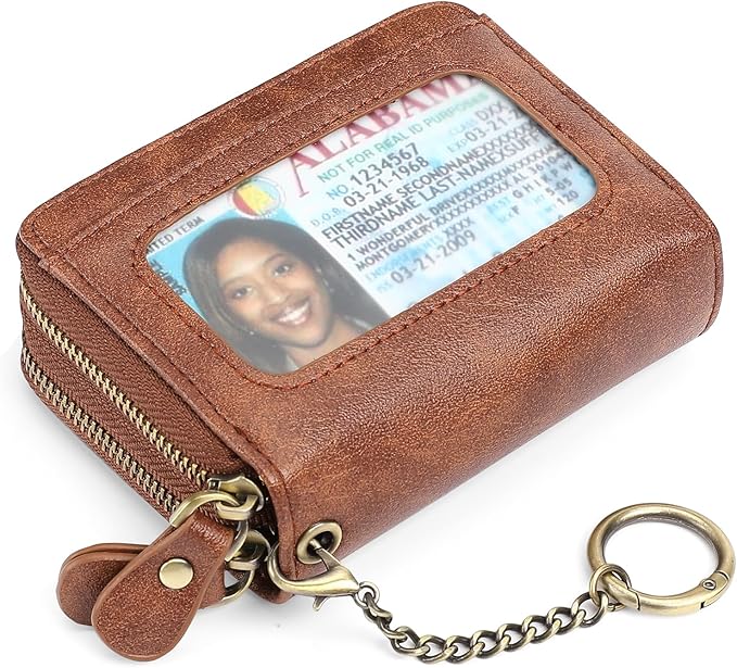 GOIACII Small Genuine Leather Wallet for Women, RFID Blocking Credit Card Holder Wallet