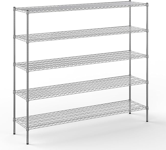 Regal Altair 18" Deep x 72" Wide x 64" Height Wire Shelving Kit | 5-Tier | NSF Commercial Storage Rack Unit