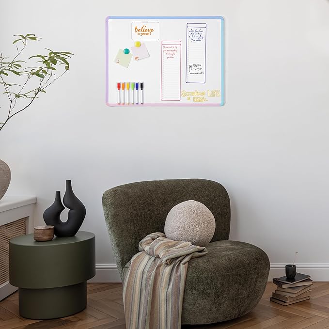 Mr. Pen- 4" x 12" Magnetic Dry Erase to Do List, 11 pcs, Neon Style, 4X Dry Erase to Do List White Board, 6X Colorful Whiteboard Markers and 6" x 4" Magnetic Whiteboard Note