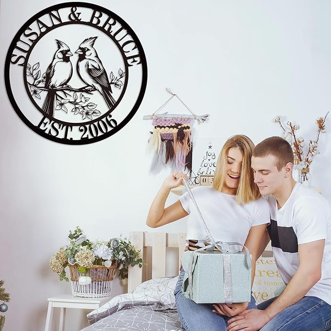 Personalized Christmas Gifts 2025, Custom 50th/40th/60th/70th/30th/1-99 Years Wedding Anniversary Sign Gifts for Couples Parents, Custom Metal Monogram Sign Personalized Family Name Signs