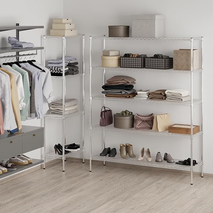 Regal Altair 18" Deep x 60" Wide x 74" Height Wire Shelving Kit | 5-Tier | NSF Commercial Storage Rack Unit