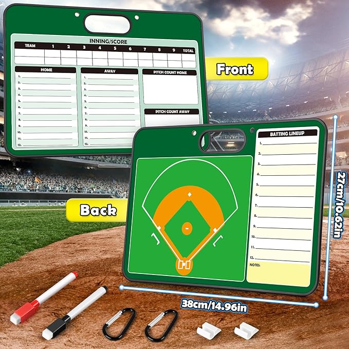 Torlam Magnetic Dry Erase Coach Board, Baseball, Soccer, Football, Basketball Coaching Clipboard