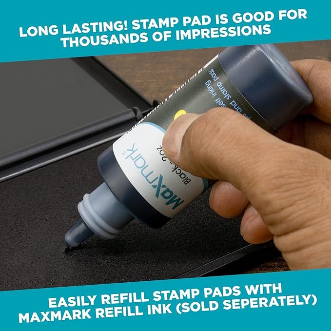MaxMark Large Light Blue Stamp Pad - 4-1/4" by 7-1/4" - Premium Quality Felt Pad