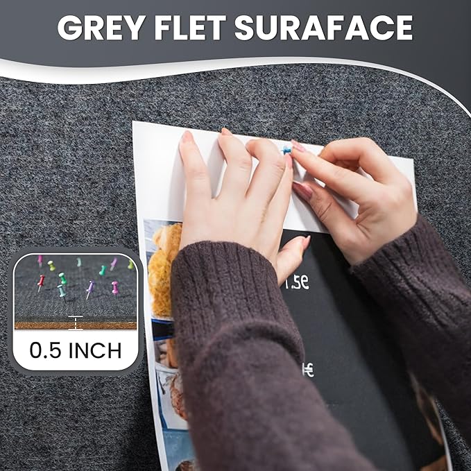 48"x36" Lockable Enclosed Bulletin Board, Outdoor Flet Weather-Resistant Aluminum Frame Notice Board, Wall Mounted Display Case Acrylic Doors for School,Office,Black Frame w/Grey Flet