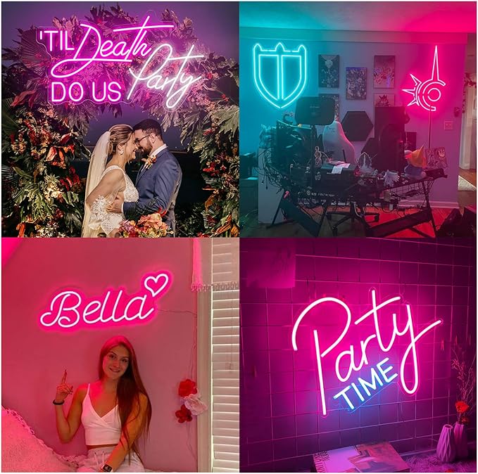 Custom Neon Signs Customizable Neon Signs for Wall Decor,Custom LED Sign Personalized Neon Lights for Bedroom Nail Salon Wedding Birthday Party Business Bar Shop Name Logo (C)