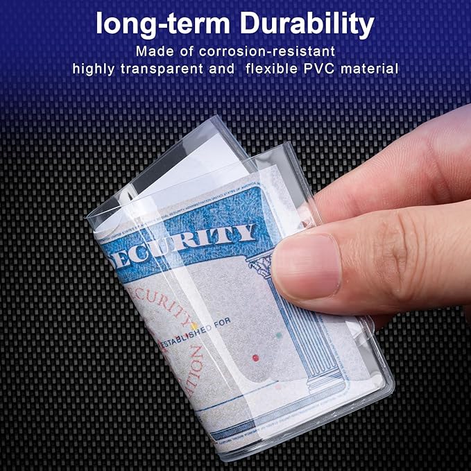 10 Pack Social Security Card Protector Medicare New Credit Card Holder,24 Mil Soft Clear Card for Waterproof SSN Card Protector，ID/Debit/Credit Card Covers Sleeve (10)