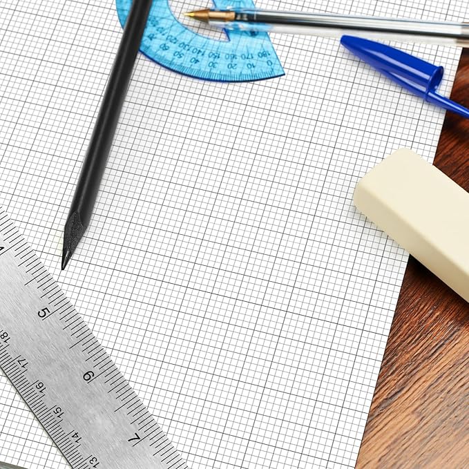 Fuyoooo 25 Sheet Graph Paper Pad 24" x 17" Large Graph 1" and 1/4" Ruled Grid Paper for Engineer Architect Designer Mathematician Draftsmen Sketch House Commercial Building Plan Drafting(White)