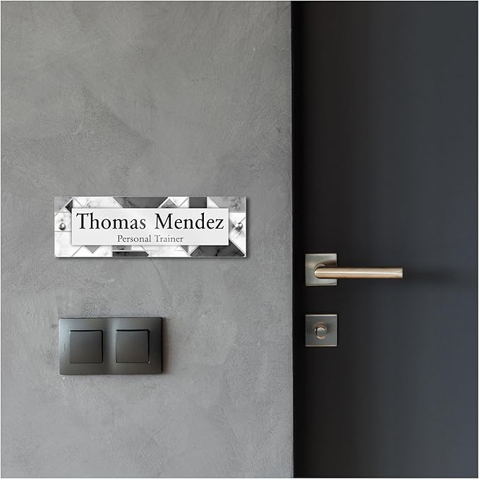 Personalized Acrylic Door Name Plate - 28 Backgrounds - Custom Name Plate for Wall, Office Decor, Teacher Appreciation Gifts