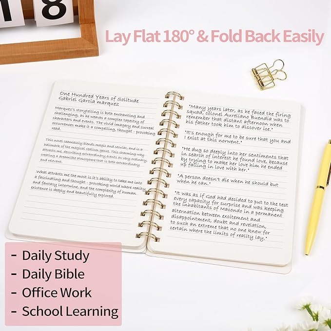 Spiral Notebook-5.75" x 8.125" College Ruled Journal with Inner Pockets and 160 Pages,PU Leather Cover Business Journal, Twin-Wire Binding Notebook Perfect for Office & Home School Supplies 3 pack Reefblue/Green/Brown