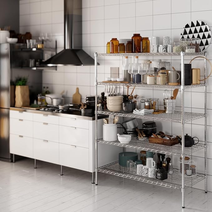 Regal Altair 24" Deep x 48" Wide x 64" Height Wire Shelving Kit | 5-Tier | NSF Commercial Storage Rack Unit
