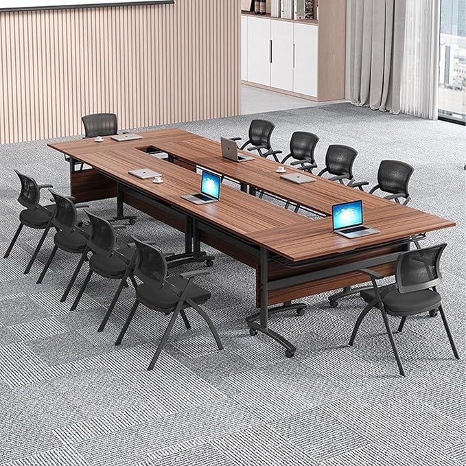 czxhaery Conference Room Table,Flip Top Conference Table The Folding Conference Table with Silent Wheels is Convenient and Fast,Mobile Training Table (4pack 140 * 60 * 75)