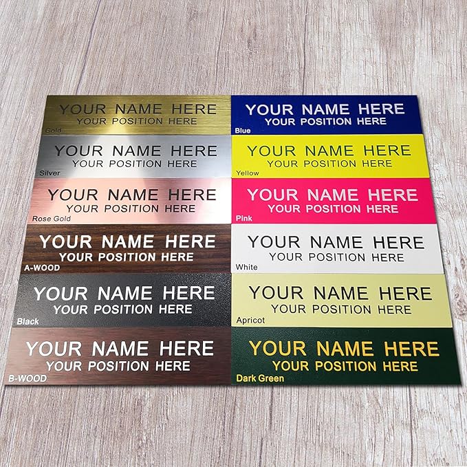 2" x 8" Custom Engraved Name Plate Personalized Office Nameplates with Wall or Desk Aluminum Holder